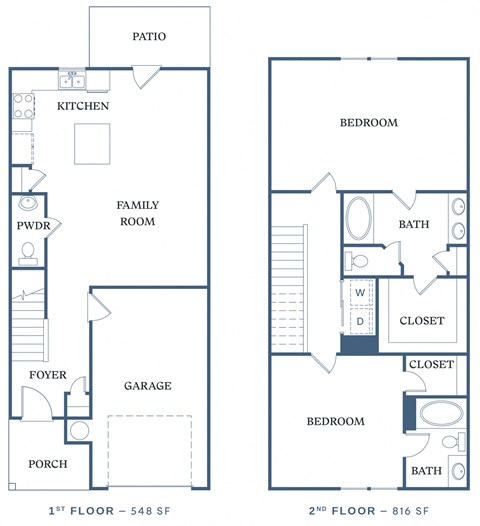 a floor plan of a two bedroom apartment